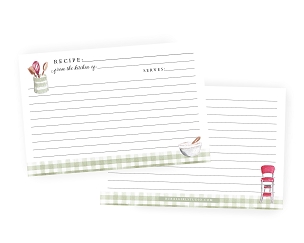 Retro Kitchen Recipe Cards - Sage green